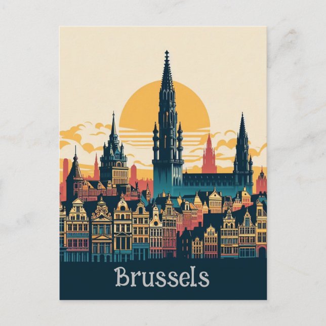 Brussels, Belgium stylist  painting Postcard (Front)