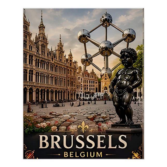 🧲 Brussels Belgium Vacation Memory To Remember 🧲 Poster (Front)