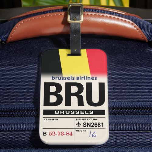 Brussels BRU Belgium Airline Luggage Tag