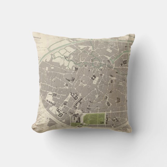 Brussels Bruxelles Throw Pillow (Front)
