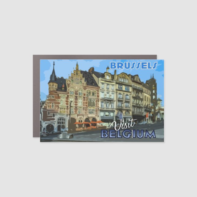 Brussels CarMagnet from serie Visit... Car Magnet (Front)