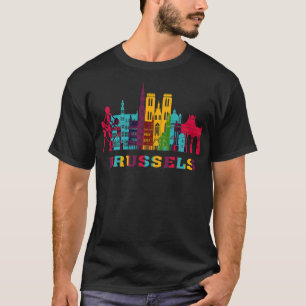 Brussels City Skyline Belgium Landmark T-Shirt