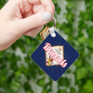 Brussels Europe Capital Belgium Retro Lion Vintage Keychain