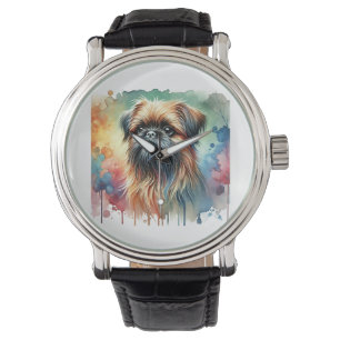 Brussels Griffon 211024AREF125 - Watercolor Watch