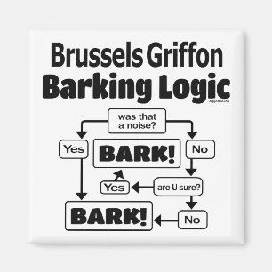 Brussels Griffon Barking Logic Magnet