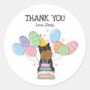 Brussels Griffon Birthday Party Favor Tags Sticker