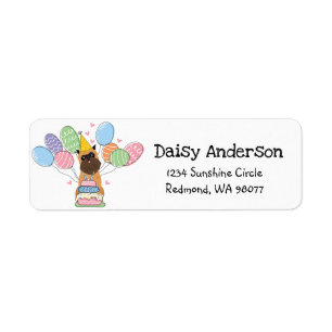 Brussels Griffon Birthday Return Address Label