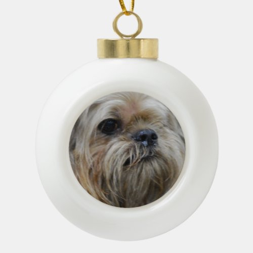 Brussels Griffon Ceramic Ball Christmas Ornament