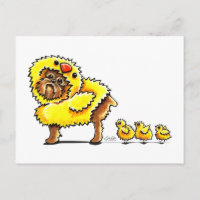 Brussels Griffon Chick Easter Holiday Postcard