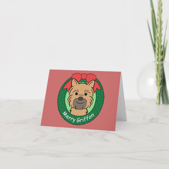 Brussels Griffon Christmas Holiday Card (Front)