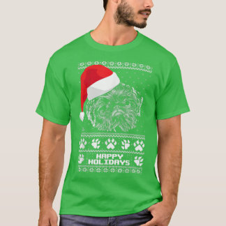 Brussels Griffon Cute Happy Holidays Christmas  T-Shirt