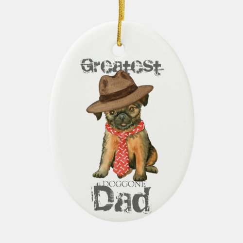 Brussels Griffon Dad Ceramic Ornament