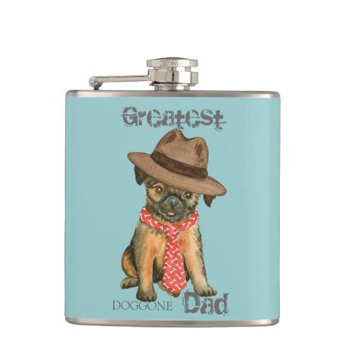 Brussels Griffon Dad Hip Flask