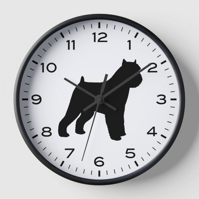 Brussels Griffon Dog Breed Silhouette Clock (Front)