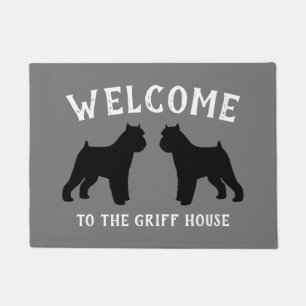 Brussels Griffon Dog Breed Silhouettes Custom Doormat