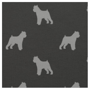 Brussels Griffon Dog Breed Silhouettes Patterned Fabric