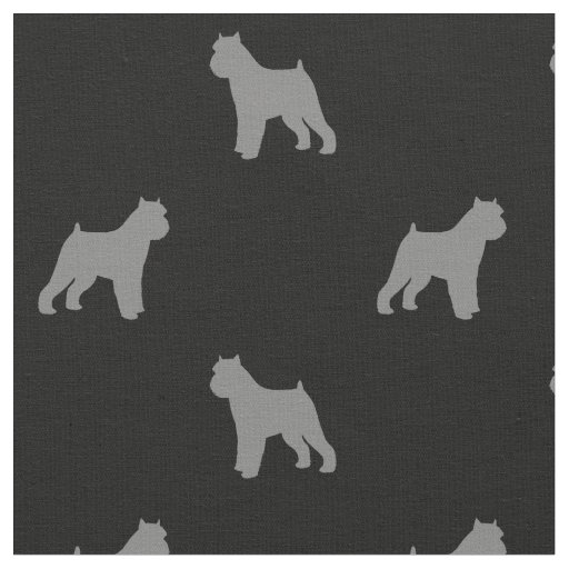 Brussels Griffon Dog Breed Silhouettes Patterned Fabric