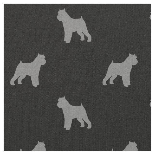 Brussels Griffon Dog Breed Silhouettes Patterned Fabric (Close Up)