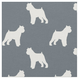 Brussels Griffon Dog Breed Silhouettes Patterned Fabric