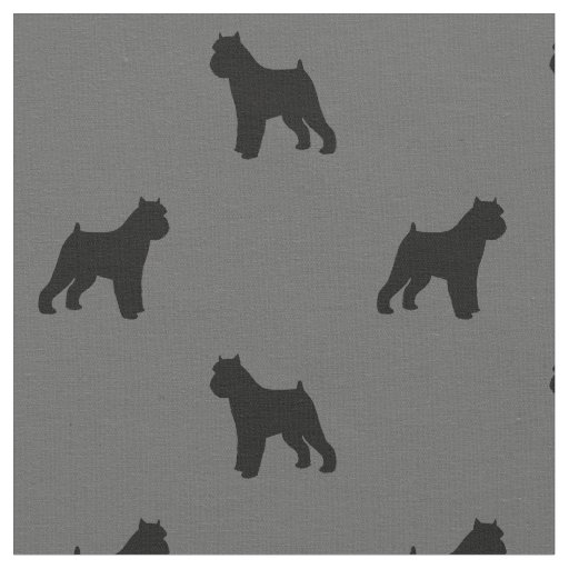Brussels Griffon Dog Breed Silhouettes Patterned Fabric