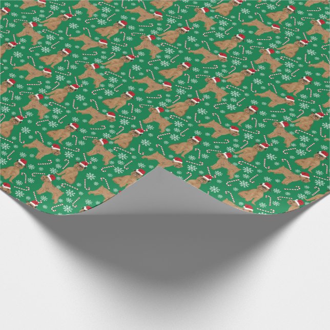 Brussels Griffon Dog Christmas Holiday Wrapping Paper (Corner)