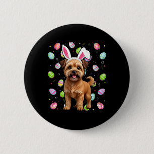 Brussels Griffon Dog Happy Easter Egg Hunt Bunny E Button