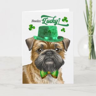 Brussels Griffon Dog Lucky St Patrick's Day Holiday Card