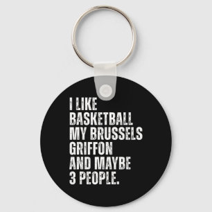 Brussels Griffon Dog Owner Sketll Lover Funny Keychain