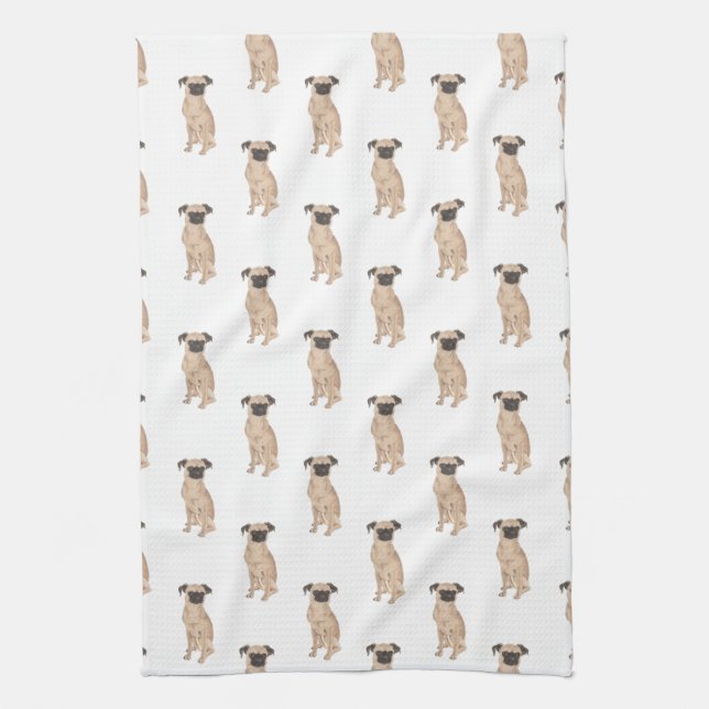 Brussels Griffon Dog Pattern Kitchen Towel (Vertical)