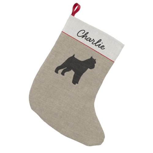 Brussels Griffon Dog Silhouette Personalized Griff Small Christmas Stocking