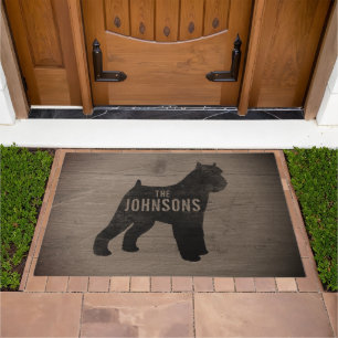 Brussels Griffon Dog Silhouette Weathered Custom Doormat
