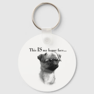 Brussels Griffon Happy Face Keychain