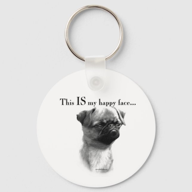 Brussels Griffon Happy Face Keychain (Front)