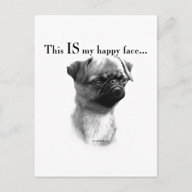 Brussels Griffon Happy Face Postcard (Front)