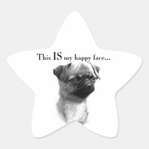 Brussels Griffon Happy Face Star Sticker