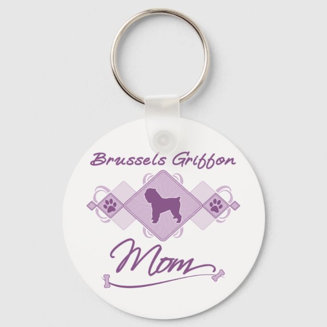 Brussels Griffon Mom Keychain (Front)