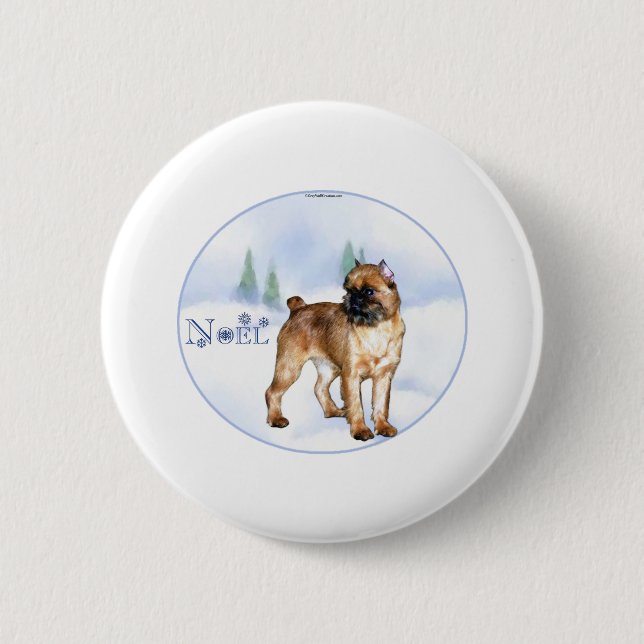 Brussels Griffon Noel Button (Front)