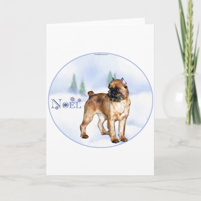 Brussels Griffon Noel Holiday Card (Front)