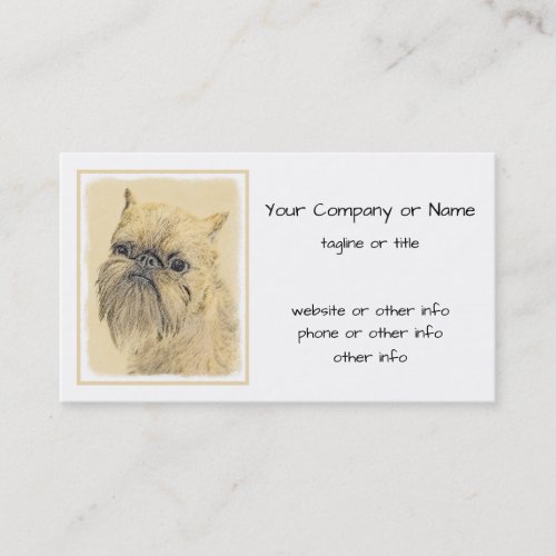 Brussels Griffon Painting _ Cute Original Dog Art Business Card