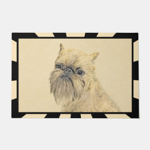 Brussels Griffon Painting - Cute Original Dog Art Doormat