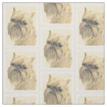 Brussels Griffon Painting - Cute Original Dog Art Fabric