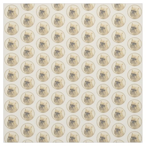 Brussels Griffon Painting - Cute Original Dog Art Fabric