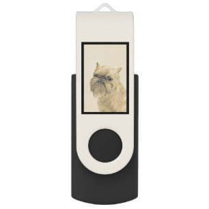 Brussels Griffon Painting - Cute Original Dog Art Flash Drive