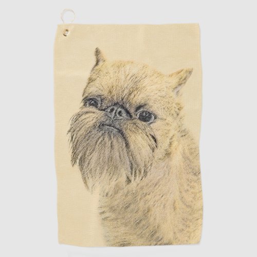 Brussels Griffon Painting _ Cute Original Dog Art Golf Towel