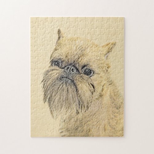 Brussels Griffon Painting _ Cute Original Dog Art Jigsaw Puzzle