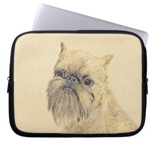 Brussels Griffon Painting - Cute Original Dog Art Laptop Sleeve