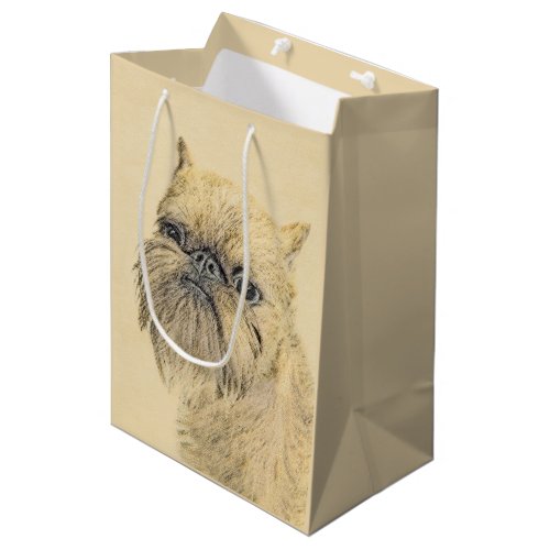 Brussels Griffon Painting _ Cute Original Dog Art Medium Gift Bag