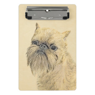 Brussels Griffon Painting - Cute Original Dog Art Mini Clipboard