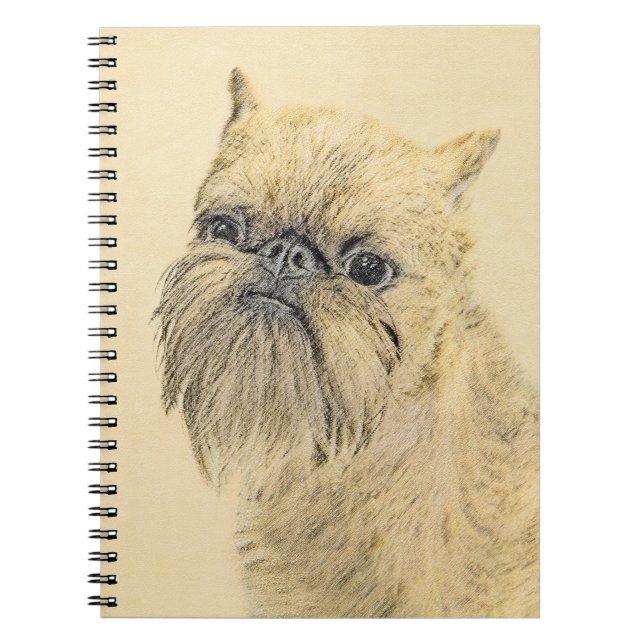 Brussels Griffon Painting - Cute Original Dog Art Notebook (Front)