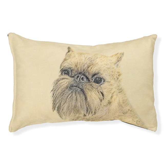 Brussels Griffon Painting - Cute Original Dog Art Pet Bed (Front)